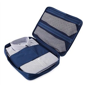Cabilock Sacs de Rangement pour vêtements de Voyage Anti-Rides Portable Chemise Cravate Trousse de Finition Bleu Marine