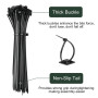 jatimdotin 200pcs Attache Cable, Serre Cable avec 100pcs Support de Base Autocollant, 150mm × 2.5mm Professionnelles Attache Câb