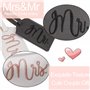 ISIYINER Étiquette de Bagage Mr and Mrs Étiquettes d'identification de Valise Luggage Tags avec Sangle à Boucle pour Honeymoon V