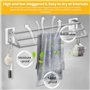 ZFOEFO Porte Serviette Murale Salle de Bain, 3 Etages Porte Serviette Salle de Bain, Extensible 34.5-62CM, Barre Porte-Serviette