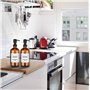 Lot de 2 distributeurs de savon en verre ambré, distributeur de savon rechargeable en verre avec pompe en acier inoxydable, cont