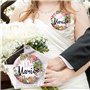 Kit de Accessoire de Mariage 1pcs Badge “La mariée” + 11pcs Badges d’Amis “Team mariée” en Plastique et Fer Bridal de Mariée Bro