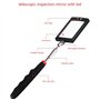 2pcs Miroir d'inspection télescopique Miroir d'inspection télescopique avec éclairage LED à Piles Télescopique jusqu'à 88 cm