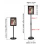 QWORK® DIN A4 Porte-Affiche en Aluminium - Cadre Clic-Clac Rotatif à 360° - Coin Sûr - Hauteur Réglable 75~120cm (Noir, A4)