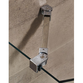 QWORK® Barre de fixation pour paroi de douche - acier inoxydable 304-40 cm de longueur - Convient au verre de 8 à 12 mm d'épaiss