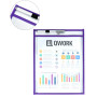 QWORK® 25X Pochettes Effaçables à Sec A4, Pochette Transparente Réutilisables en 5 Couleurs, Fournitures de Bureau et d'Enseigne