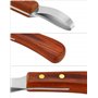 QWORK® Couteau à Sabot en Acier Inoxydable Premium avec poignée, Couteau à Boucle, Outil de Coupe de Couteau à Sabot pour Chevau