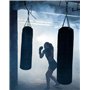 QWORK® Chaîne de suspension à 4 brins pour sac de boxe, chaînes robustes en acier inoxydable longueur totale 50 cm, pivotant à 3