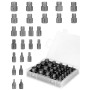 QWORK® Jeu d'extracteurs de vis professionnels 25 pièces, avec étui, jeu d'extracteurs à gauche, extracteur de vis à tête hexago