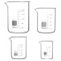 Lot de 4 Verre Doseur pour Laboratoire et Cuisine
