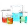 QWORK® Bécher Gradué 25ml 50ml 100ml 200ml en Verre Borosilicate, Lot de 4 Verre Doseur pour Laboratoire et Cuisine