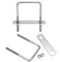 QWORK® 6 Pièces boulons en U M6 en acier inoxydable, U-Bolts 80 x 50 mm, capacité de charge élevée, avec écrous et plaque de cad