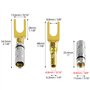 QWORK® 8 Pièces Fiche Banane Enceinte, Fiche de Fourche 45 Degrés, Connecteur de Câble de Haut-parleur