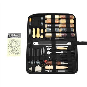 QWORK® 52 Pièces Kit de Couture en Cuir