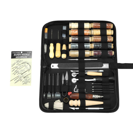 QWORK® 52 Pièces Kit de Couture en Cuir