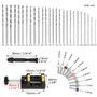QWORK® 60 pièces Ensemble d'étaux pour perceuse à main - 48 forets hélicoïdaux (0,5-3 mm) - 10 mini-forets pour PCB (0,3-1,2 mm)