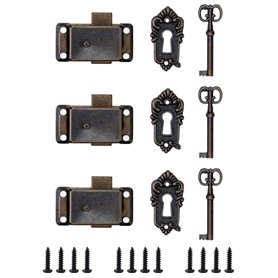 QWORK® 3 pièces antique serrure meubles