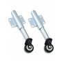 QWORK® 2Pcs Roulette Roulant avec Ressort, Roulettes pour Portails Lourds, Meuble et Chariot - Ø50 mm - Capacité de Charge 60 kg