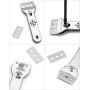 QWORK® Grattoir en INOX, Idéal pour Nettoyer les Plaques en Vitrocéramique et Induction, 20 Lames de Rechange Incluses