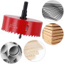 QWORK® Scie Cloche Bi-Métal Ø 100 mm, acier rapide HSS M42, avec tige hexagonale et foret pour aluminium, fer et bois
