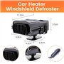 Chauffage portable pour voiture, 150 W 12 V, ventilateur de pare-brise automobile avec prise allume-cigare, dégivreur de fenêtre