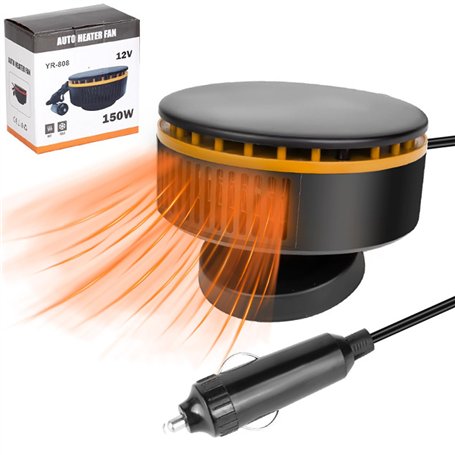 COMBLU Chauffage de voiture portable 12 V 150 W Chauffage rapide Dégivreur de pare-brise Désembueur de pare-brise rotatif à 360