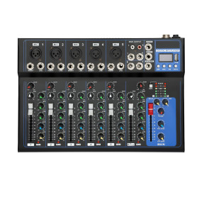 Table De Mixage Audio Studio Bluetooth Mixer Mélangeur Audio Stéréo Mélangeur De Ligne 4 Canaux Dj Amplificateur 6 Modes De Musi