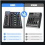 Table De Mixage Audio Studio Bluetooth Mixer Mélangeur Audio Stéréo Mélangeur De Ligne 4 Canaux Dj Amplificateur 6 Modes De Musi