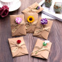 iYinJuan 100pcs Enveloppes en Papier Kraft, Mini Enveloppes avec Fermeture en Forme de Cœur, Creative Rétro Enveloppe de Carte P