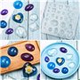 MEJOSER 31PCS Plateaux à Pendentif Moules en Silicone avec 30pcs Corde Collier 1.5mm en Résine Epoxy Métal Fabrication Bricolage