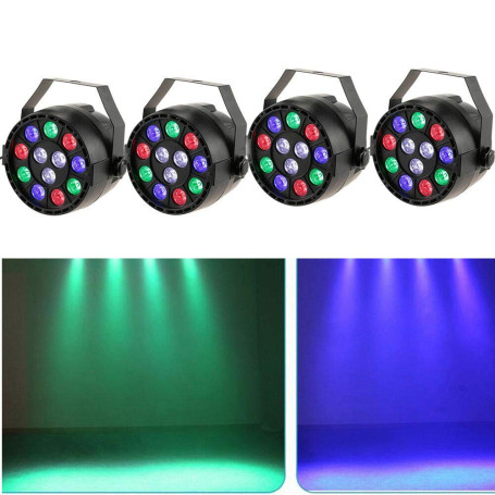 éclairage de scène Effet de lumière 4 x RGBW 12 LED DJ Éclairage disco 7 canaux DMX Disco Party Light fête