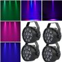 éclairage de scène Effet de lumière 4 x RGBW 12 LED DJ Éclairage disco 7 canaux DMX Disco Party Light fête
