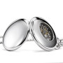 TREEWETO Montre de Poche Unisexe avec chaîne analogique - Remontage Manuel - Antique - Mécanisme Apparent - Chiffres Romains - A