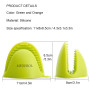 Meijubol Lot de 2 paires de gants épais en silicone résistant à la chaleur (vert et orange) pour la cuisine et la pâtisserie