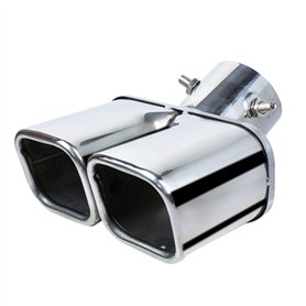63MM Embouts D'éChappement Desilencieux Tuyau D'éChappement De Voiture En Acier Inoxydable Double Sortie Carré Embout De Bouche