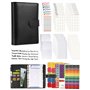 Lot de 89 classeurs à anneaux A6 - En cuir - 6 trous - Pour ordinateur portable - Avec carte budgétaire