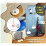 Manche à Balai Télescopique 360° Spin Balai Serpillère avec 2 Tête de Balai à Franges de Rechange 100% Microfibre