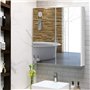 COSTWAY Armoire Murale Salle de Bain avec 2 Miroirs, Placard de Rangement Murale avec 2 Portes, 62 x 11 x 65 cm, Blanc