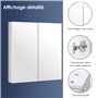 COSTWAY Armoire Murale Salle de Bain avec 2 Miroirs, Placard de Rangement Murale avec 2 Portes, 62 x 11 x 65 cm, Blanc