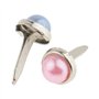 AKAMAS Lot de 50 Attaches parisiennes en métal avec Perles pour Scrapbooking, création de Cartes et décoration 6 mm