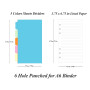 Lot de 2 recharges de papier ligné A6 pour classeur personnel Filofax – 160 feuilles/320 pages de papier avec 5 intercalaires co