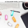 Lot de 16 Porte-clés Inscriptibles pour l'étiquetage, Porte-clés en Plastique Transparent, Boucle de Tri, Marquage des Clés pour