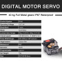Digital RC Servo 40 kg en métal étanche Servo de modélisme avec engrenage en métal pour modèles RC, ailes rigides, voiture 1/10 