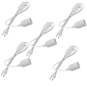 nuoyi Lot de 5 douilles E27 avec interrupteur et câble d'alimentation