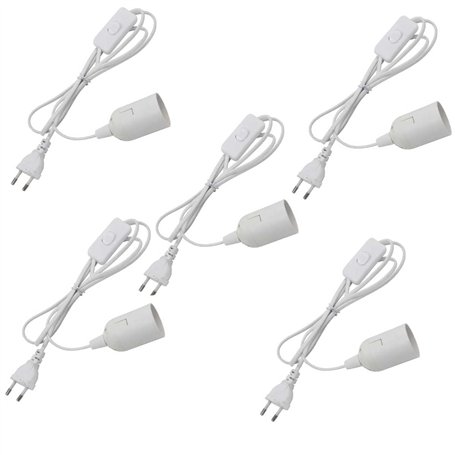 nuoyi Lot de 5 douilles E27 avec interrupteur et câble d'alimentation