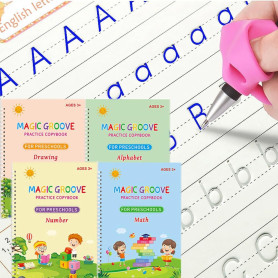 Lot de 4 cahiers d'entraînement magique pour enfants de 3
