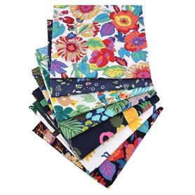 Carrées de Tissu Patchwork en Coton 7 pièces Tissus en Coton Bundle 50 * 50cm Motif Floral et Pois Assortis Tissus de Coton au M