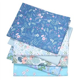 Carrées de Tissu Patchwork en Coton 6 pièces Tissus en Coton Bundle 50 * 50cm Motif Floral et Pois Assortis Tissus de Mètre pour