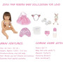 ZIYIUI Poupée Reborn 22 Pouces 55 Cm Réaliste Fille Plein Corps Silicone Vinyle Fait Main Bebe Reborn Nouveau-né Reborn Baby Dol