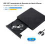 Lecteur DVD Externe Graveur DVD CD USB 3.0 Ultra Slim Portable - Auelek Graveur Lecteur Externe Drive DVD ROM CD USB CD Player,C